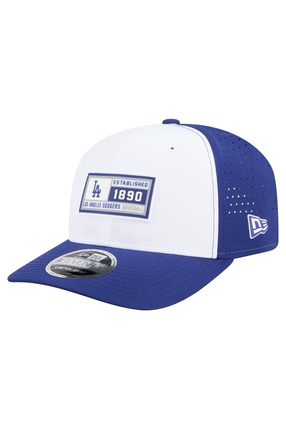 Men's New Era White/Royal Los Angeles Dodgers Established Patch 9SEVENTY Adjustable Hat
