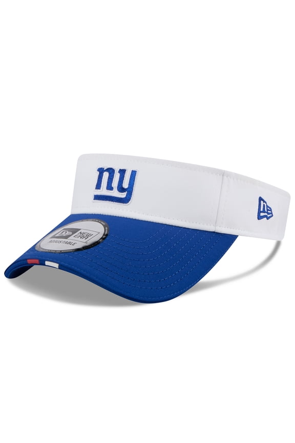 Men's New Era White/Royal New York Giants 2025 NFL Training Camp Adjustable Visor