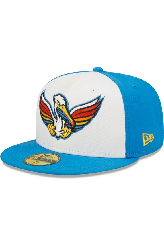 Men's New Era White/Royal Pelicanos de Myrtle Beach Copa De La Diversion 59FIFTY Fitted Hat