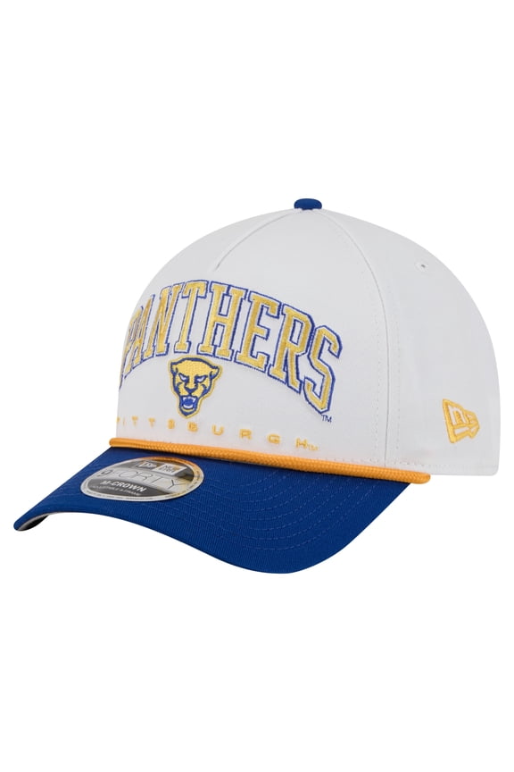 Men's New Era White/Royal Pitt Panthers Arch Two-Tone Rope 9FORTY A-Frame M-Crown Adjustable Hat