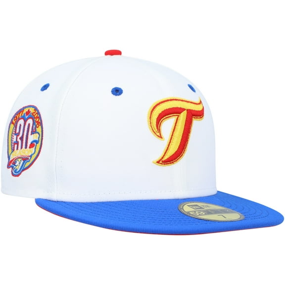 Men's New Era White/Royal Toronto Blue Jays 30th Anniversary Cherry Lolli 59FIFTY Fitted Hat