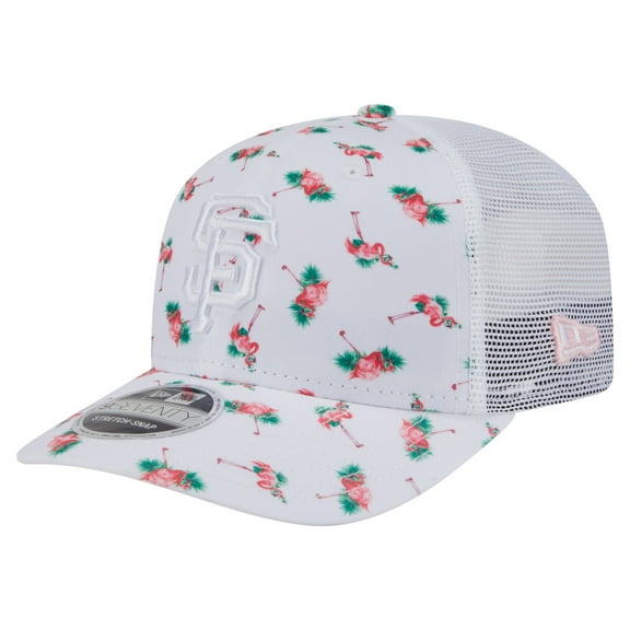Men's-New Era  White San Francisco Giants Flamingo Mesh Back 9SEVENTY Stretch-Snap Hat