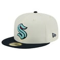 thumbnail image 1 of Men's-New Era  White Seattle Kraken Chrome Two-Toned 59FIFTY Fitted Hat, 1 of 6