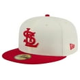 thumbnail image 1 of Men's New Era Cream St. Louis Cardinals Cooperstown Collection Chrome 59FIFTY Fitted Hat, 1 of 6
