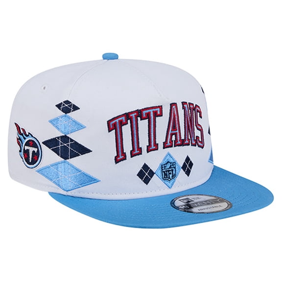 Men's New Era White Tennessee Titans Argyle 19TWENTY Adjustable Hat