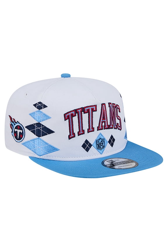 Men's New Era White Tennessee Titans Argyle 19TWENTY Adjustable Hat