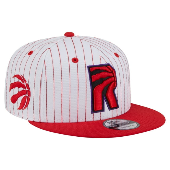 Men's New Era White Toronto Raptors Deceptor Pinstripe 9FIFTY Snapback Hat