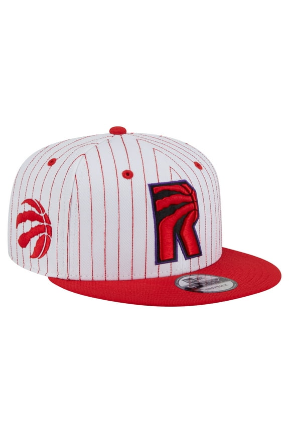 Men's New Era White Toronto Raptors Deceptor Pinstripe 9FIFTY Snapback Hat