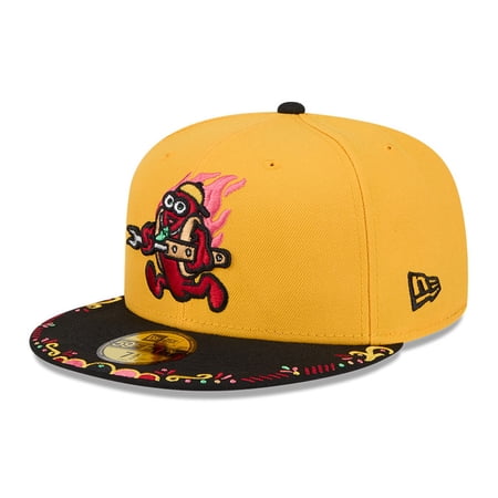 Men's New Era Yellow/Black Akron RubberDucks 2026 Copa De La Diversion 59FIFTY Fitted Hat