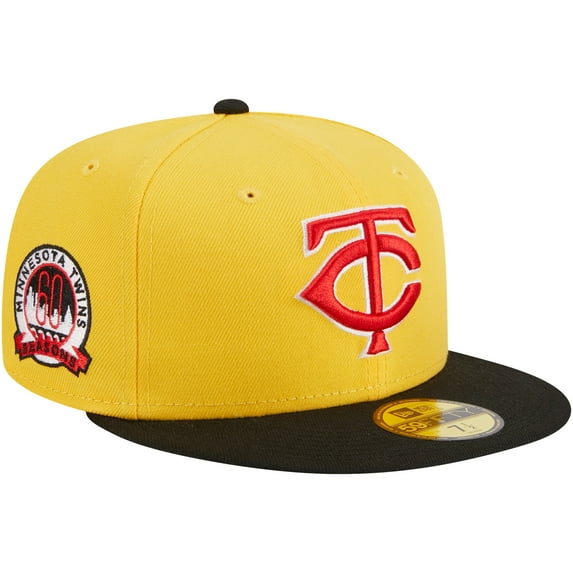 Men's New Era Yellow/Black Minnesota Twins Grilled 59FIFTY Fitted Hat