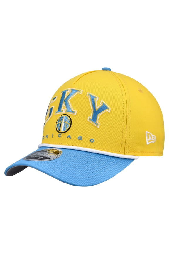 Men's New Era Yellow Chicago Sky Bold Arch COOLERA 9FORTY A-Frame M-Crown Adjustable Hat