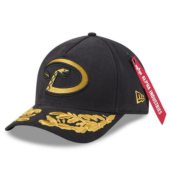 Men's New Era x Alpha Industries  Black Arizona Diamondbacks A-Frame 9FORTY Adjustable Hat