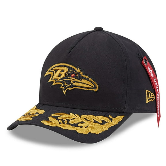 Men's New Era x Alpha Industries Black Baltimore Ravens A-Frame 9FORTY Adjustable Hat