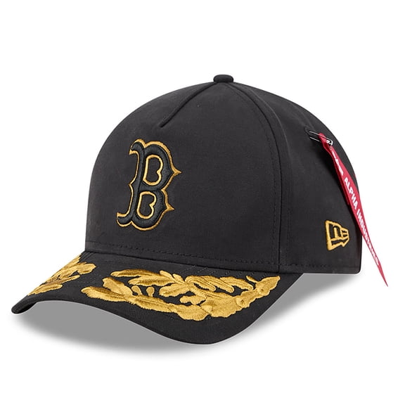 Men's New Era x Alpha Industries  Black Boston Red Sox A-Frame 9FORTY Adjustable Hat