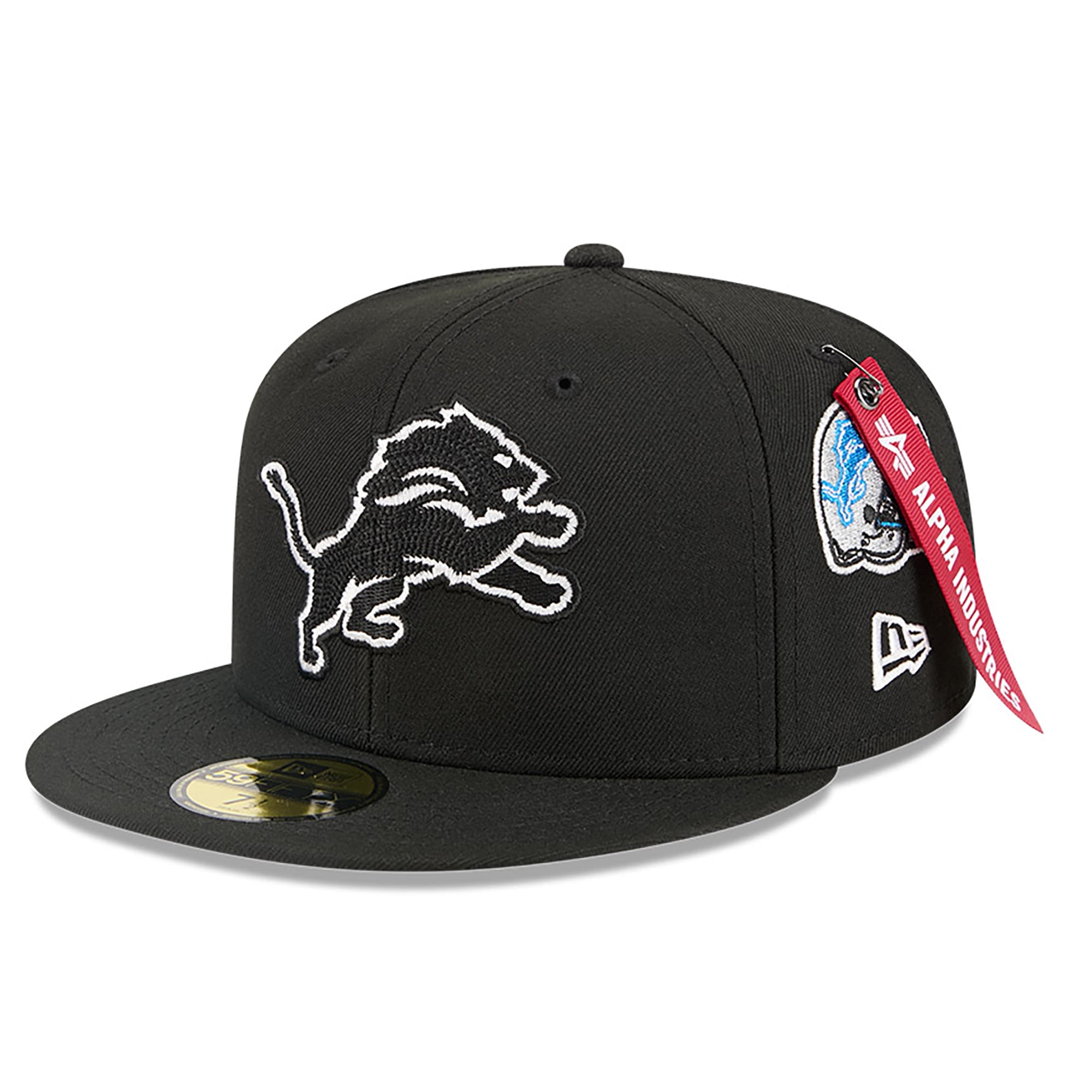 Men's New Era x Alpha Industries Black Detroit Lions 59FIFTY Fitted Hat ...