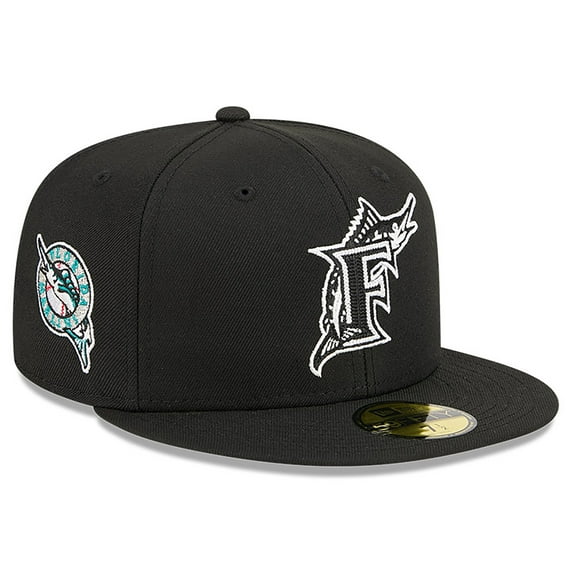 Men's New Era x Alpha Industries Black Florida Marlins 59FIFTY Fitted Hat