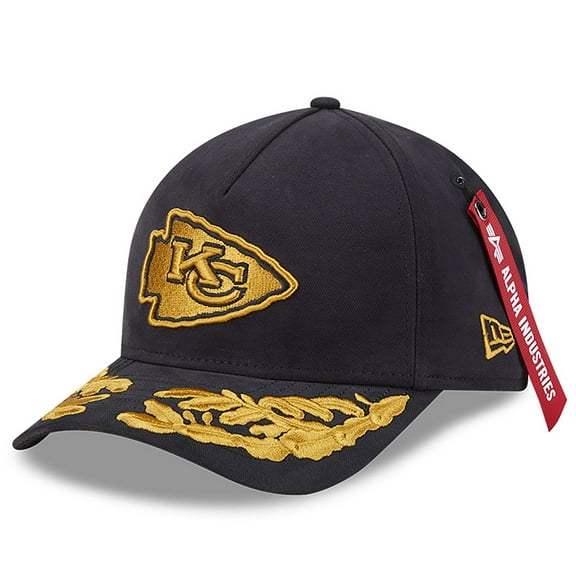 Men's New Era x Alpha Industries Black Kansas City Chiefs A-Frame 9FORTY Adjustable Hat