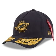 Men's New Era x Alpha Industries Black Miami Dolphins A-Frame 9FORTY Adjustable Hat