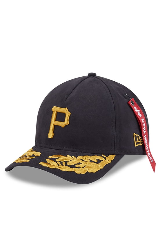 Men's New Era x Alpha Industries Black Pittsburgh Pirates A-Frame 9FORTY Adjustable Hat