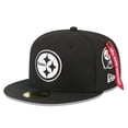 thumbnail image 1 of Men's New Era x Alpha Industries  Black Pittsburgh Steelers 59FIFTY Fitted Hat, 1 of 5
