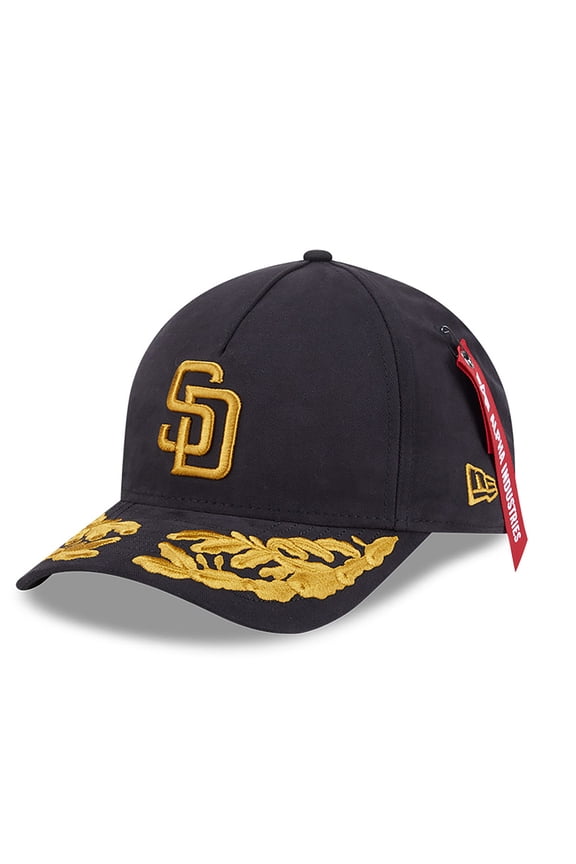 Men's New Era x Alpha Industries Black San Diego Padres A-Frame 9FORTY Adjustable Hat