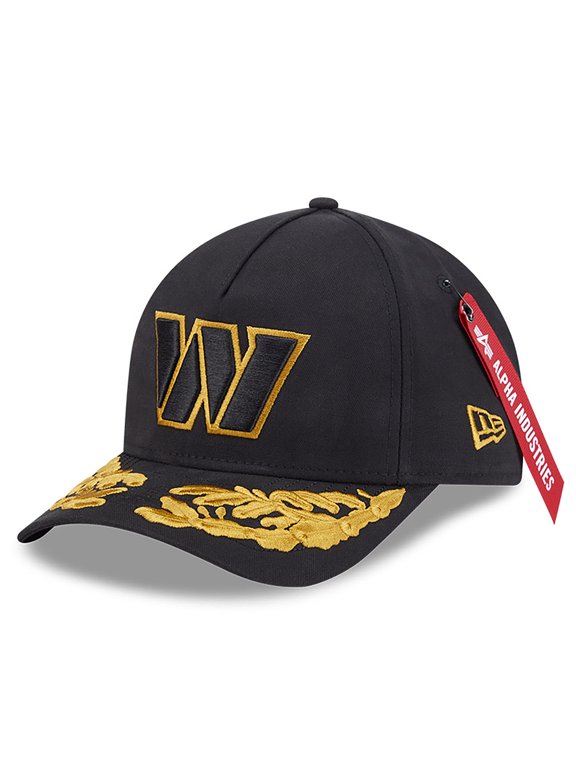 Men's New Era x Alpha Industries Black Washington Commanders A-Frame 9FORTY Adjustable Hat