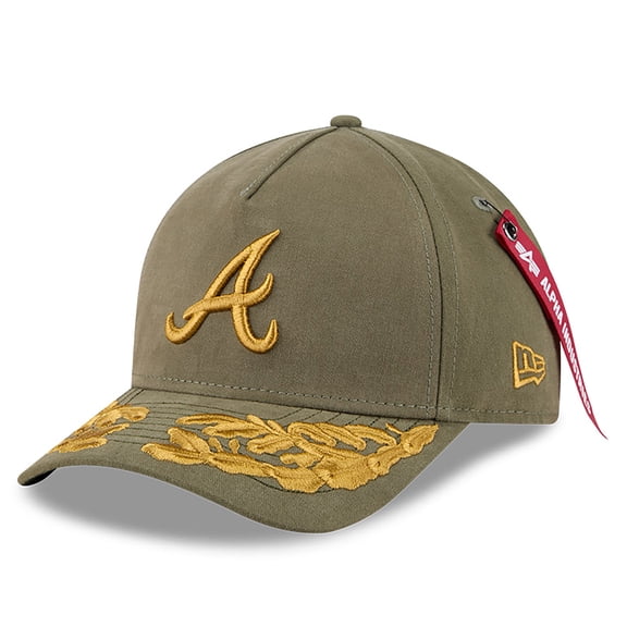 Men's New Era x Alpha Industries  Olive Atlanta Braves A-Frame 9FORTY Adjustable Hat