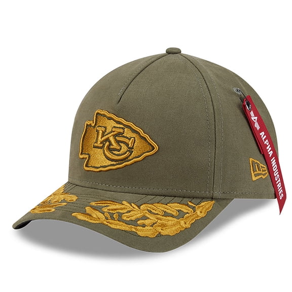Men's New Era x Alpha Industries  Olive Kansas City Chiefs A-Frame 9FORTY Adjustable Hat