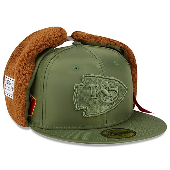 Men's New Era x Alpha Industries Olive Kansas City Chiefs Dog Ears 59FIFTY Fitted Hat