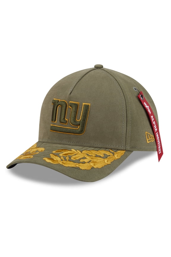 Men's New Era x Alpha Industries Olive New York Giants A-Frame 9FORTY Adjustable Hat