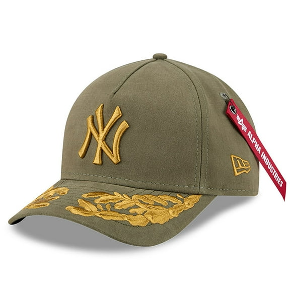 Men's New Era x Alpha Industries Olive New York Yankees A-Frame 9FORTY Adjustable Hat