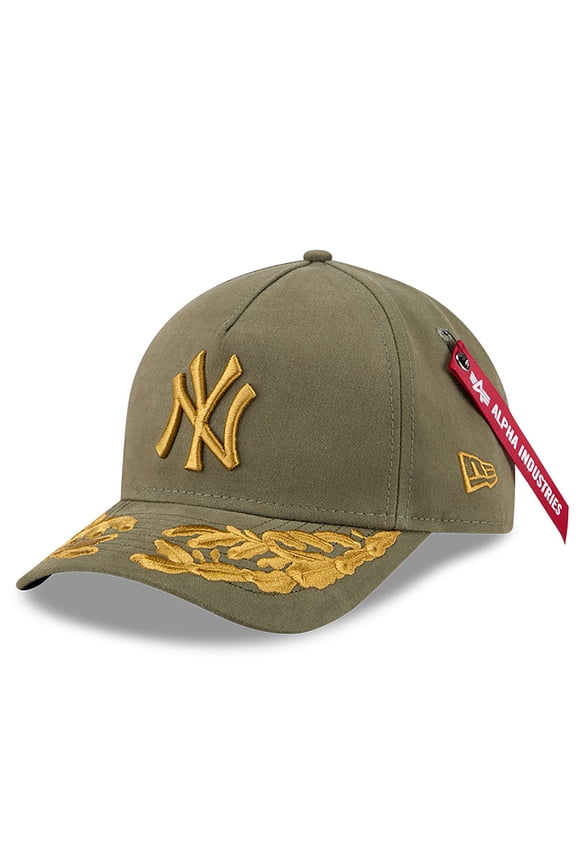 Men's New Era x Alpha Industries  Olive New York Yankees A-Frame 9FORTY Adjustable Hat