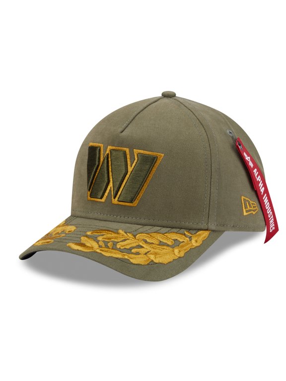 Men's New Era x Alpha Industries Olive Washington Commanders A-Frame 9FORTY Adjustable Hat