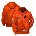 thumbnail image 1 of Men's New Era x Alpha Industries Orange Baltimore Orioles Current Day Full-Zip Hooded Nylon Bomber Jacket, 1 of 3