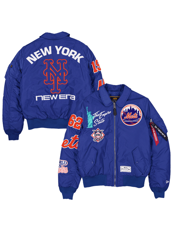 Men's New Era x Alpha Industries Royal New York Mets MA-1 Full-Zip Bomber Jacket