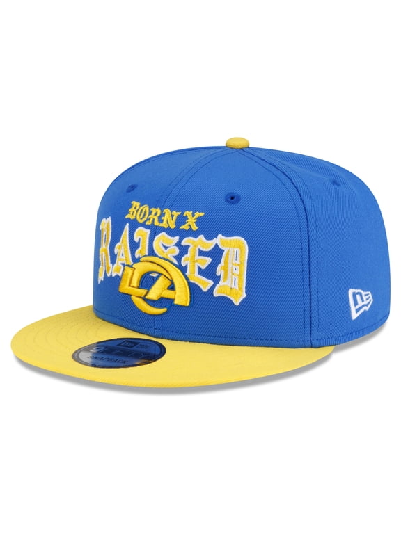 Men's New Era x Born x Raised Royal/Gold Los Angeles Rams 9FIFTY Snapback Hat