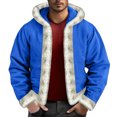 thumbnail image 1 of Men's New Fleece-Lined Hooded Cardigan Hoodie - Royal Blue S, 1 of 6