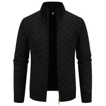 Men's New Knitwear Casual Stand-up Collar Padded Sweater Cardigan Casual Jacket