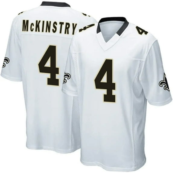 Men's New Orleans McKinstry 4 White Stitched T-Shirts Sports Player Game Top, Small