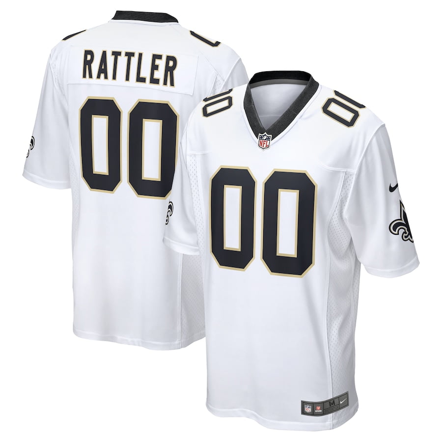 Men's New_Orleans_Saints Spencer Rattler White 2024 NFL Draft Game