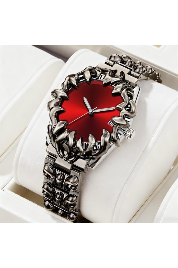 Men's New Personalized Watch, Irregular Claw Quartz Watch, Men's Watch with Devil's Eye Engraving, Waterproof Sharp Claw Wristwatch, Blue Devil's Eye Watch