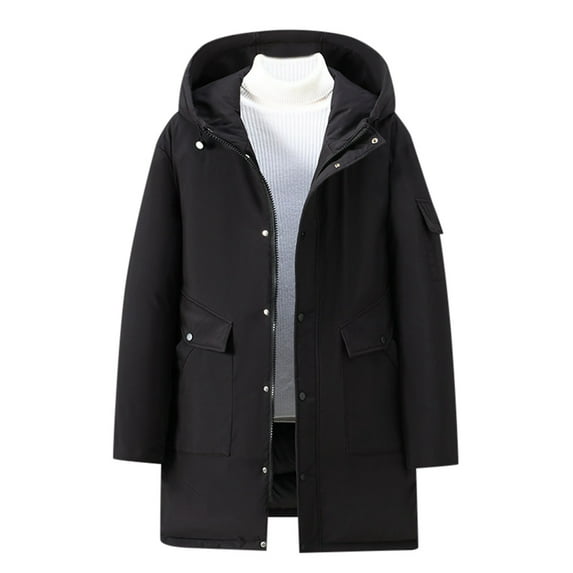 Men's New Winter Plus Size Solid Color Padded Coat Work Jacket Outdoor Padded Jacket