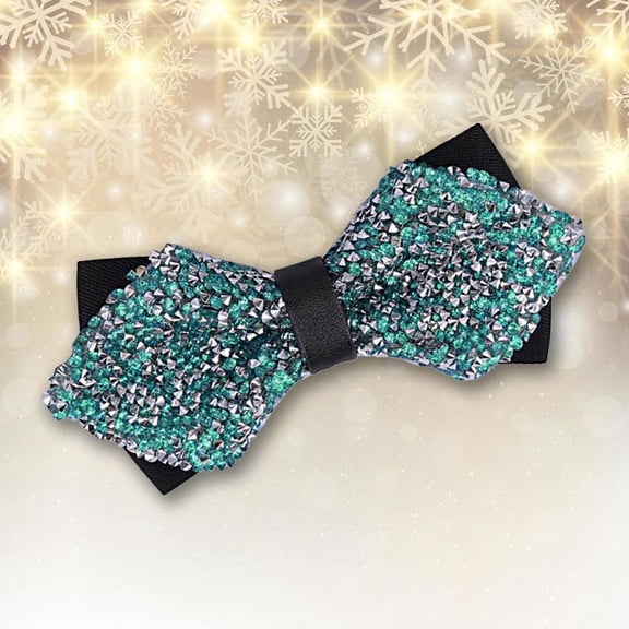 Men's New Year's Eve Party Suit Rhinestone Bow Tie Wedding Groomsmen Formal Bow Tie Cord Ties Boys Ties Mens Holiday Ties Champagne Bow Ties for Men Hair Tied Family Ties Boys Christmas Ties