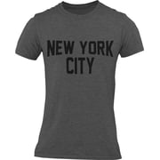 Mens New York City Tee Dark Heather/Black Print, Large