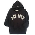 thumbnail image 1 of Men's New York City Zippered Hoodie Retro, Black, Small, 1 of 2