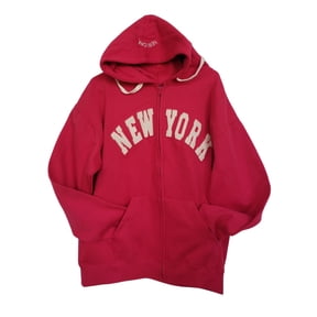 Men's New York City Zippered Hoodie Retro, Pink, Medium