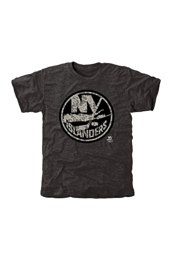 Men's New York Islanders Black Rink Warrior Tri-Blend T-Shirt