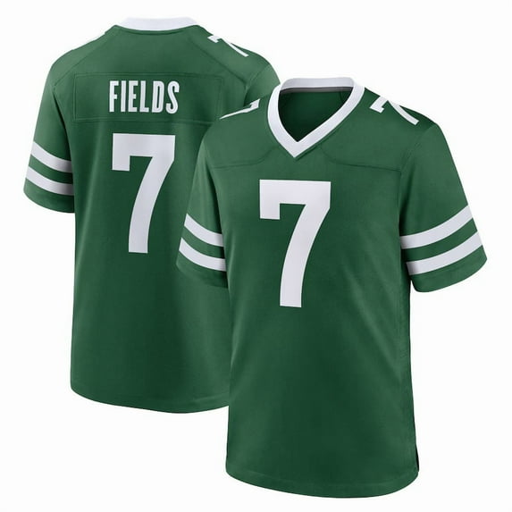 Men's New York J Fields 7 Green Stitched T-Shirts Sports Player Game Top, Small