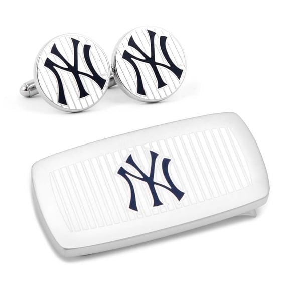 Men's New York Yankees 2 Cufflinks and Money Clip Gift S