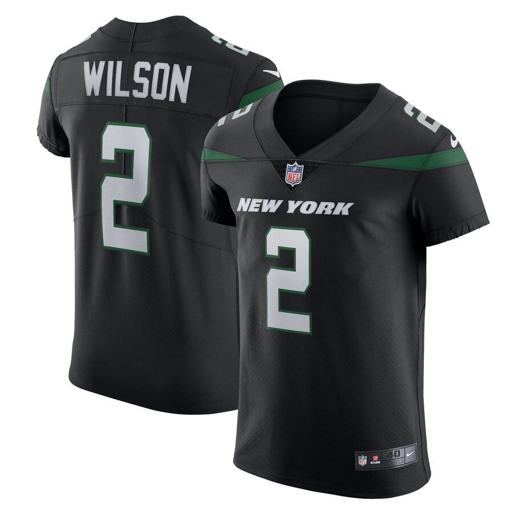 Men's New_York jets Zach Wilson Stealth Black Vapor Elite Tshirt
